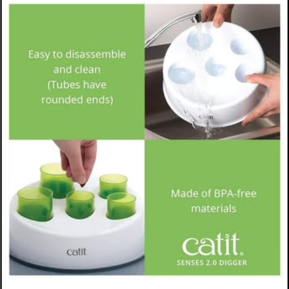 💙3/$30•🐈Catit Senses 2.0 Digger Interactive Cat Toy, Green, Cat Toys - Picture 6 of 6